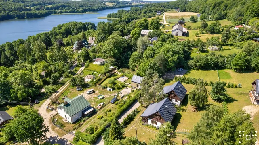 Cabin settlement by the lake